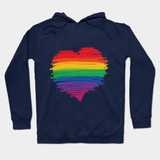 LGBTQIA+ Rainbow Love Heart Equality Hoodie